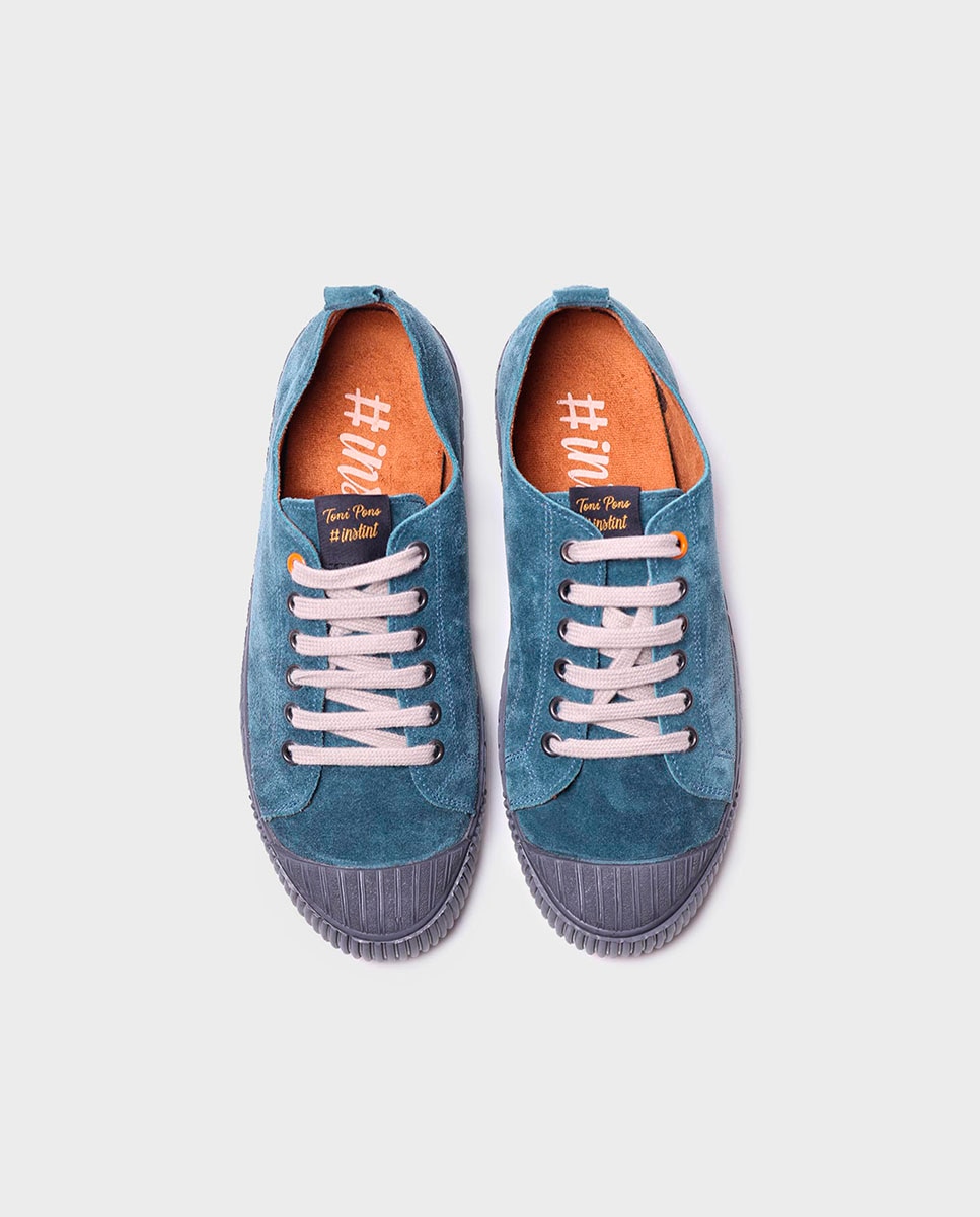 Zapatillas de serraje de mujer con cordones - Toni Pons - Azul Azul-3
