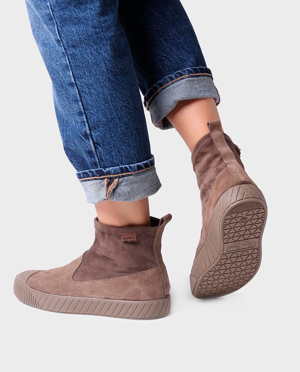 Zapatillas de serraje de mujer con cordones - Toni Pons - Marrón Marrón-4