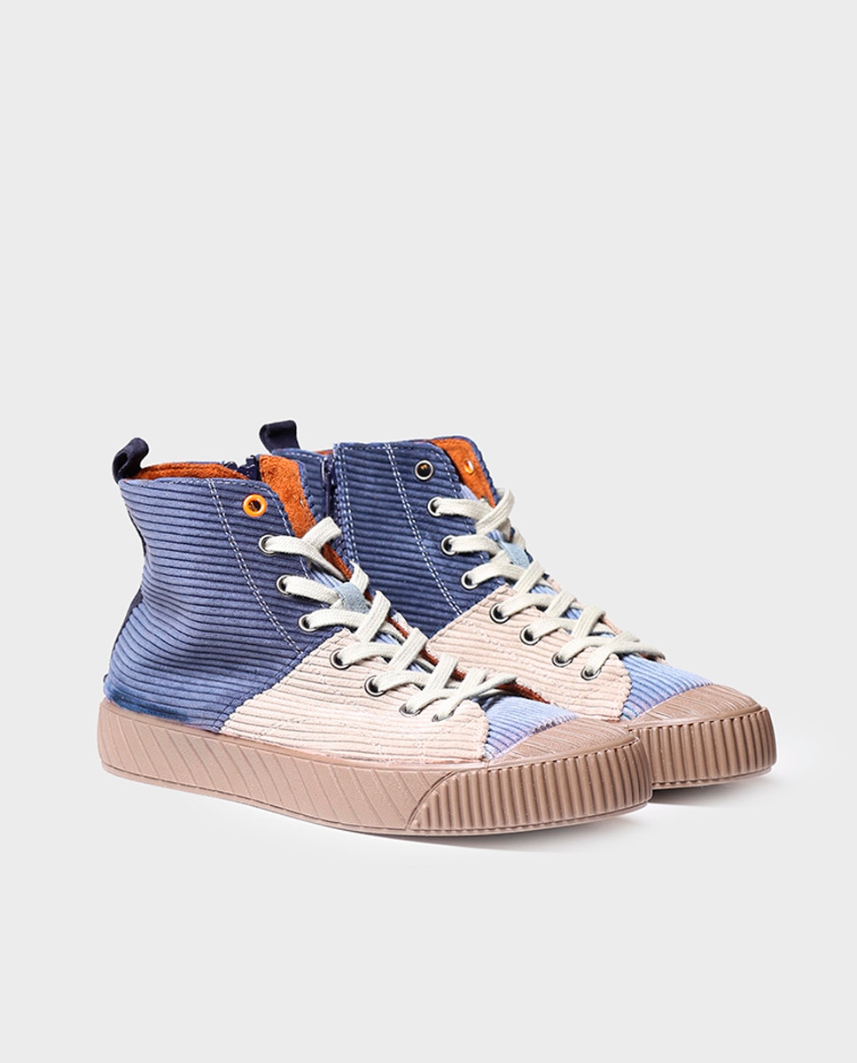 Zapatillas de piel de mujer con cordones - Toni Pons - Azul Azul-2