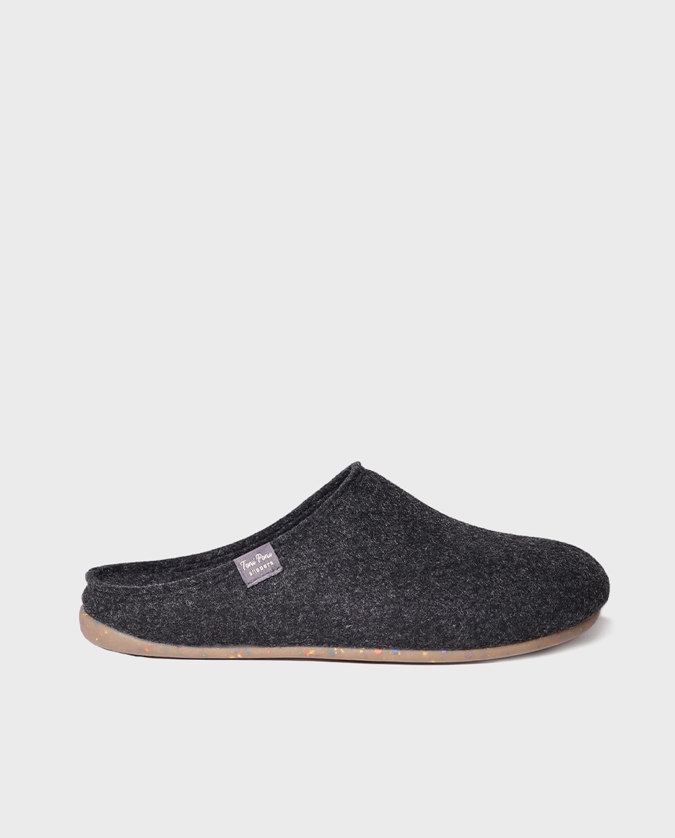 Zapatillas de casa de hombre de fieltro reciclado - Toni Pons - Negro Negro-1