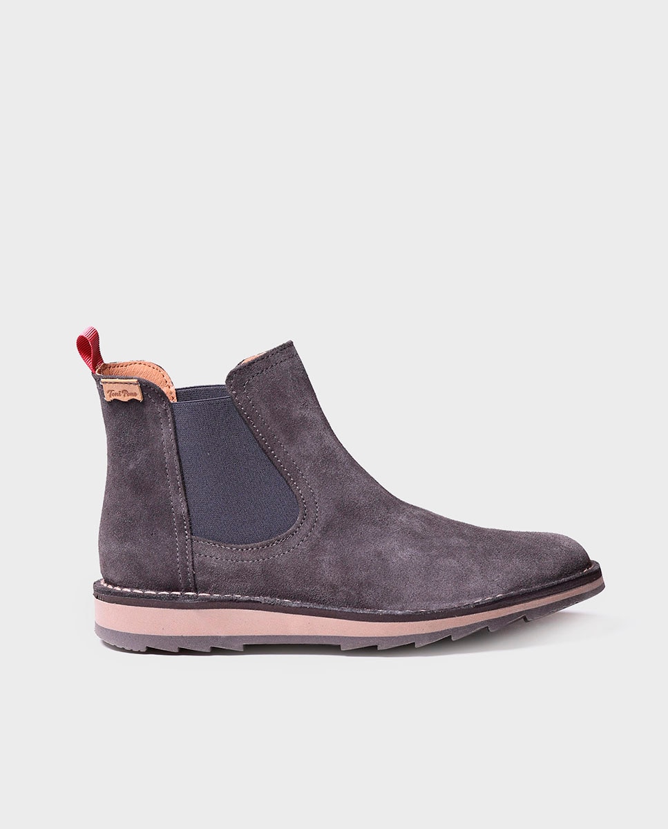 Botines de mujer de serraje con elásticos - Toni Pons - Gris Gris-1