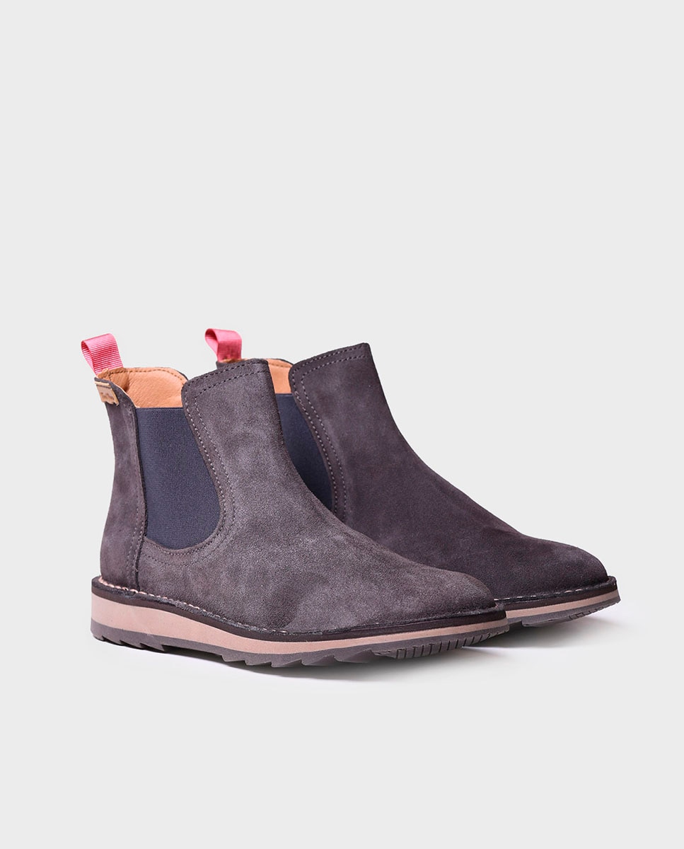 Botines de mujer de serraje con elásticos - Toni Pons - Gris Gris-2
