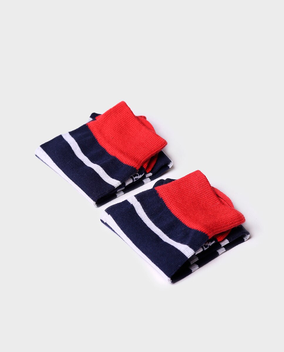 Calcetines de algodón de hombre de rayas - Toni Pons - Azul marino Azul marino / Rosa-2