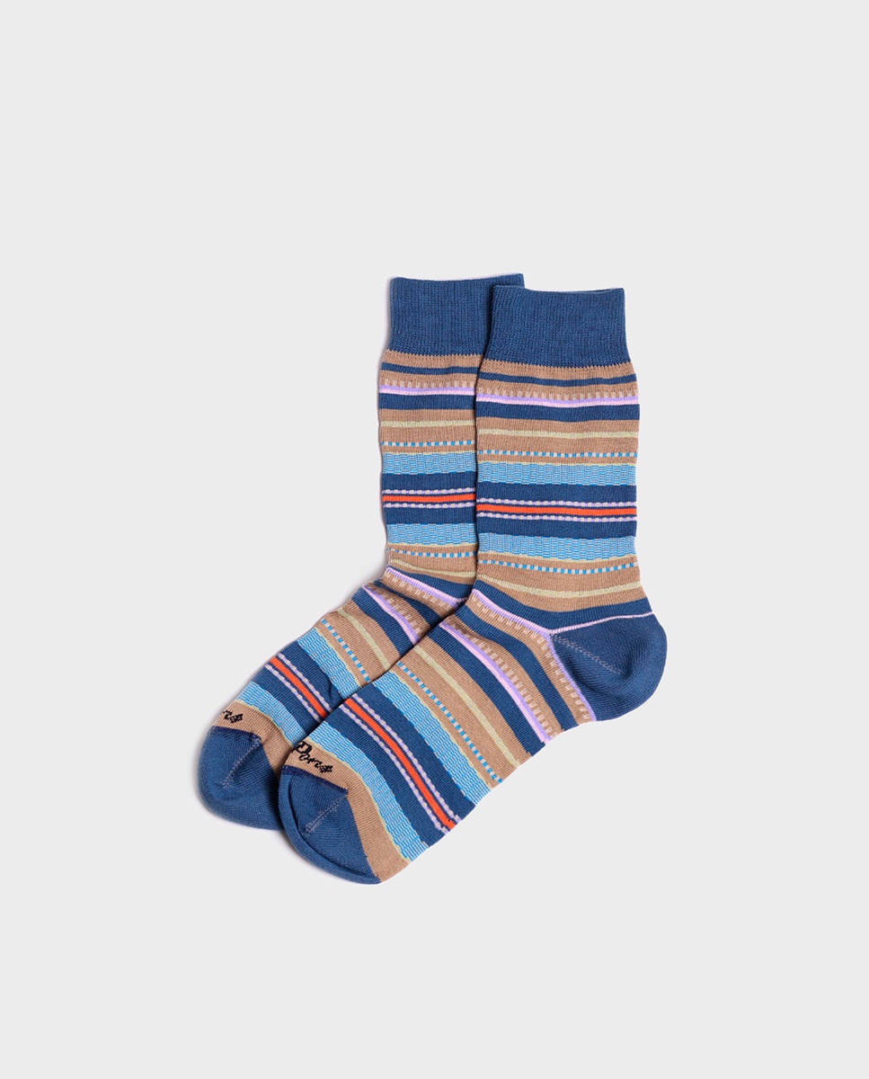 Calcetines de algodón de hombre de rayas - Toni Pons - Azul oscuro Azul oscuro-1