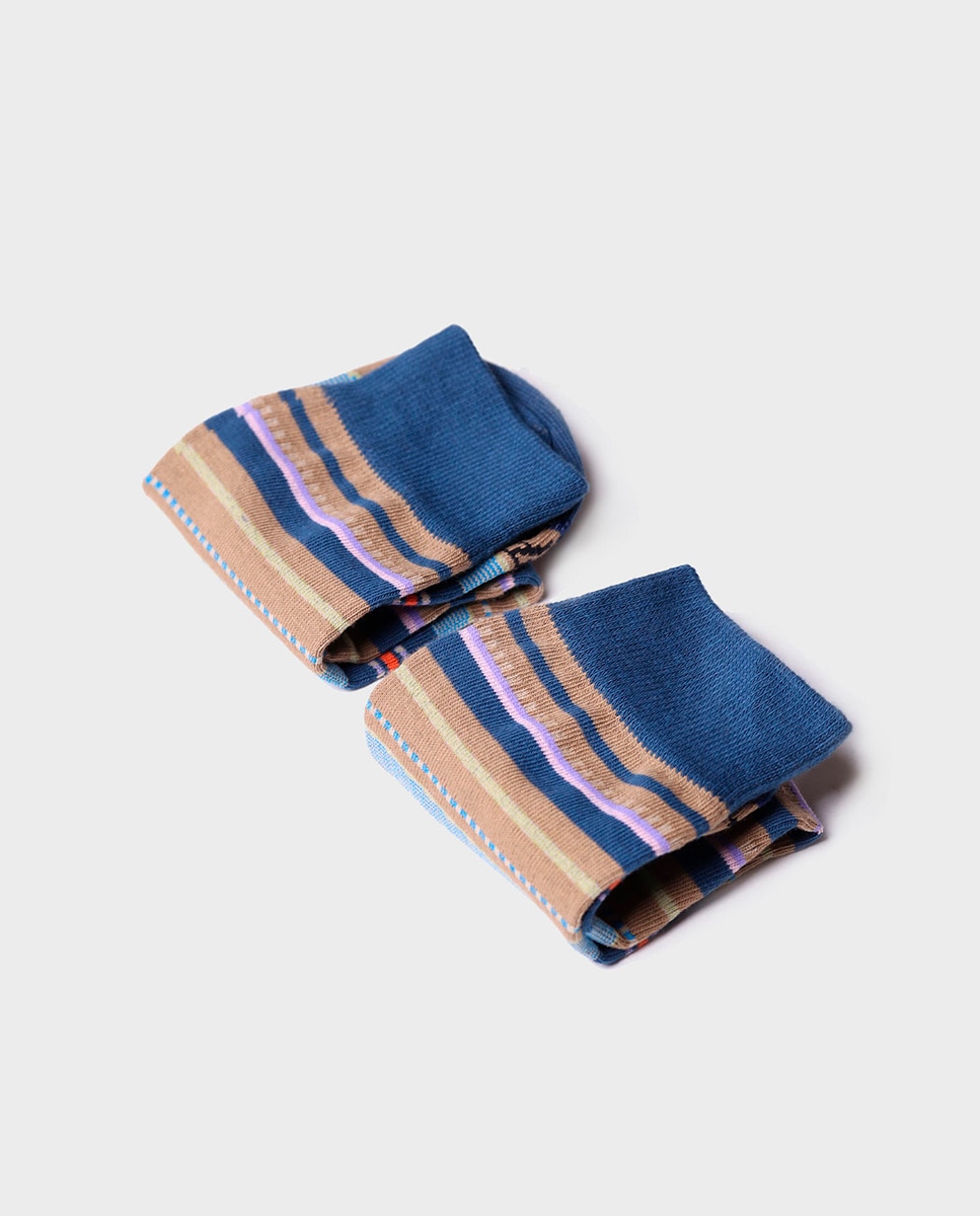 Calcetines de algodón de hombre de rayas - Toni Pons - Azul oscuro Azul oscuro-2