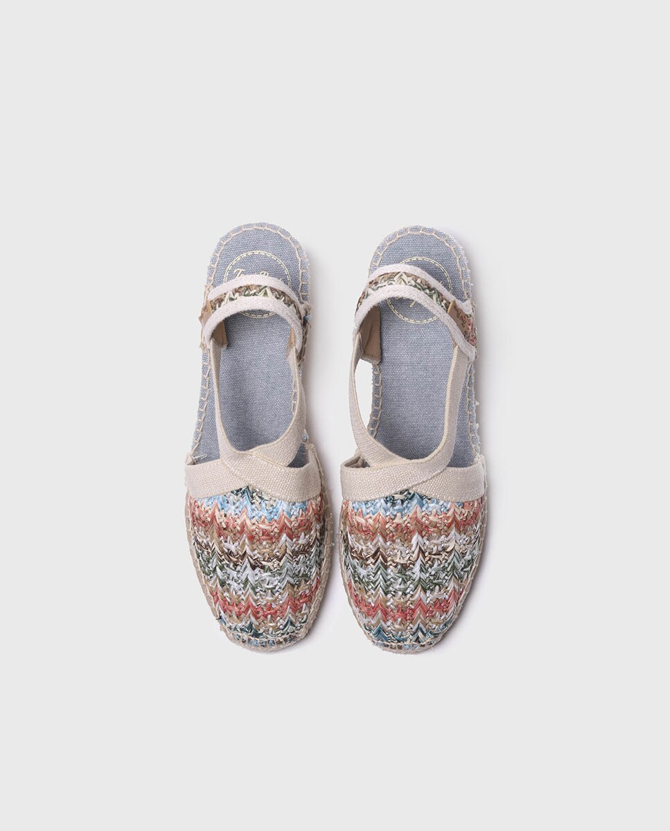 Alpargatas de cuña de mujer de tejido estampado con elásticos - Toni Pons - Multicolor Multicolor-3