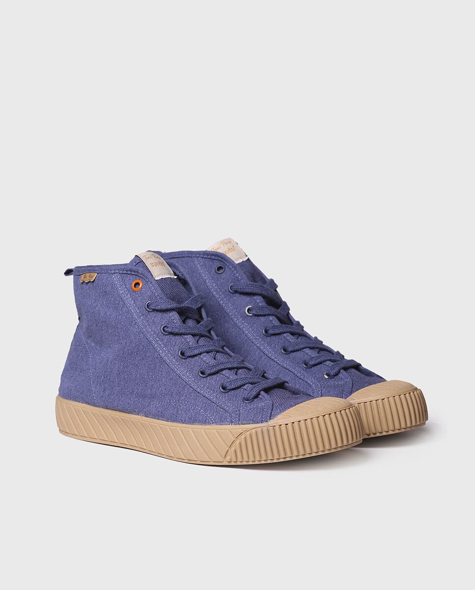 Zapatillas de lona de hombre de tonos lisos con cordones - Toni Pons - Azul marino Azul marino-2