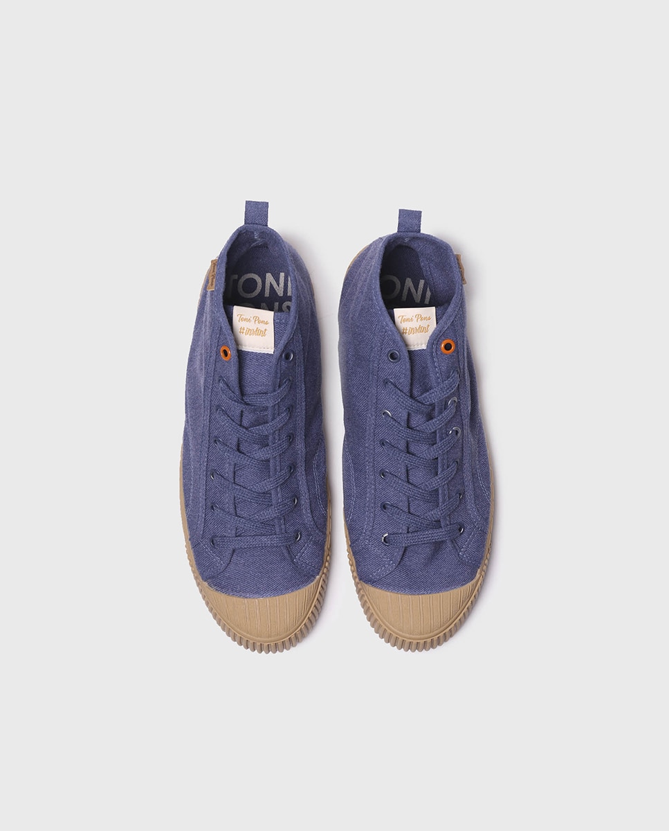 Zapatillas de lona de hombre de tonos lisos con cordones - Toni Pons - Azul marino Azul marino-3