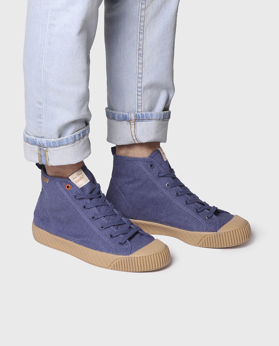 Zapatillas de lona de hombre de tonos lisos con cordones - Toni Pons - Azul marino Azul marino-4