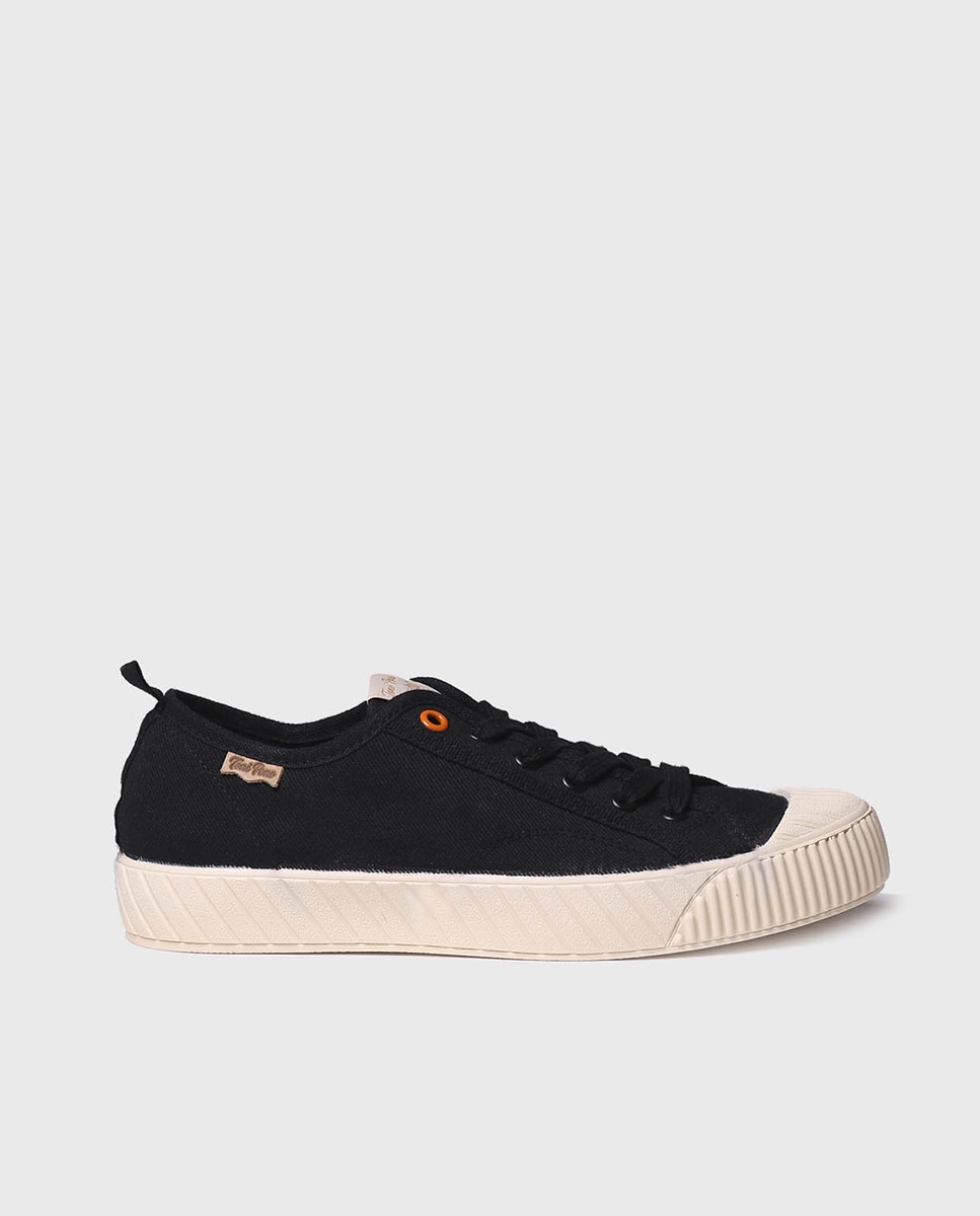 Zapatillas de lona de mujer de tejido con cordones - Toni Pons - Negro Negro-1
