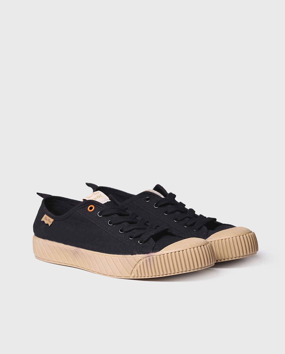 Zapatillas de lona de hombre de tonos lisos con cordones - Toni Pons - Negro Negro-3