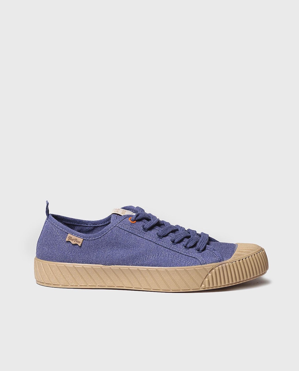 Imagen 0 de Zapatillas de lona de hombre de tonos lisos con cordones Azul marino