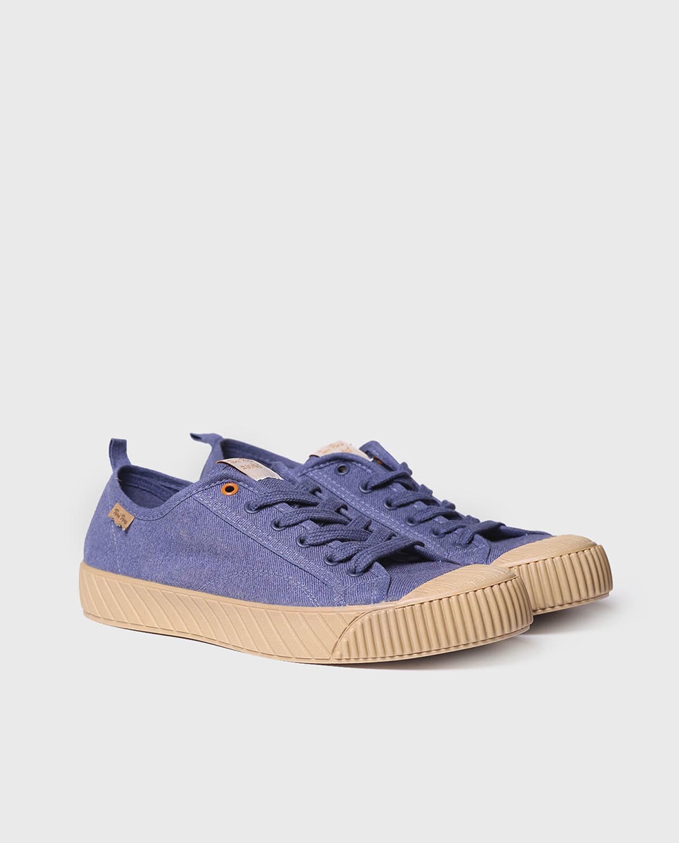 Zapatillas de lona de hombre de tonos lisos con cordones - Toni Pons - Azul marino Azul marino-3