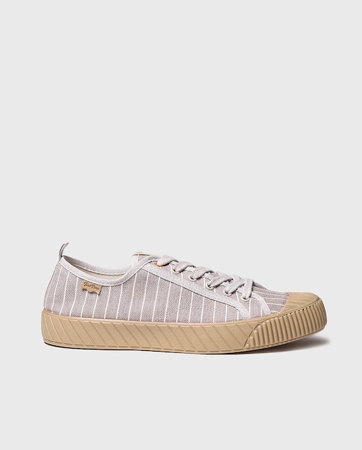 Imagen 0 de Zapatillas de lona de hombre de tejido a rayas con cordones