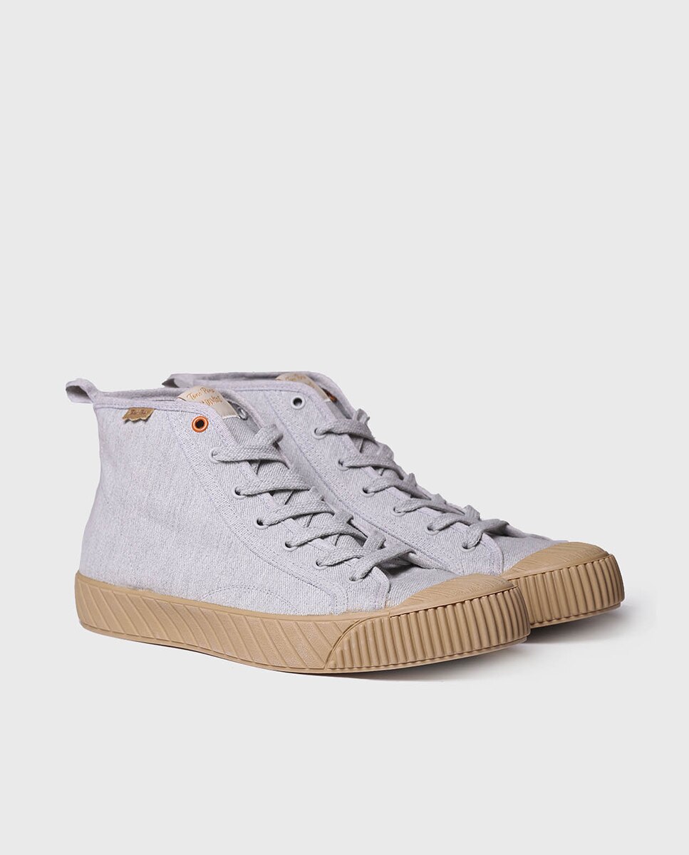 Zapatillas de lona de hombre de tonos lisos con cordones - Toni Pons - Gris Gris-2