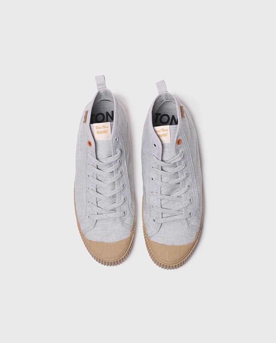 Zapatillas de lona de hombre de tonos lisos con cordones - Toni Pons - Gris Gris-3