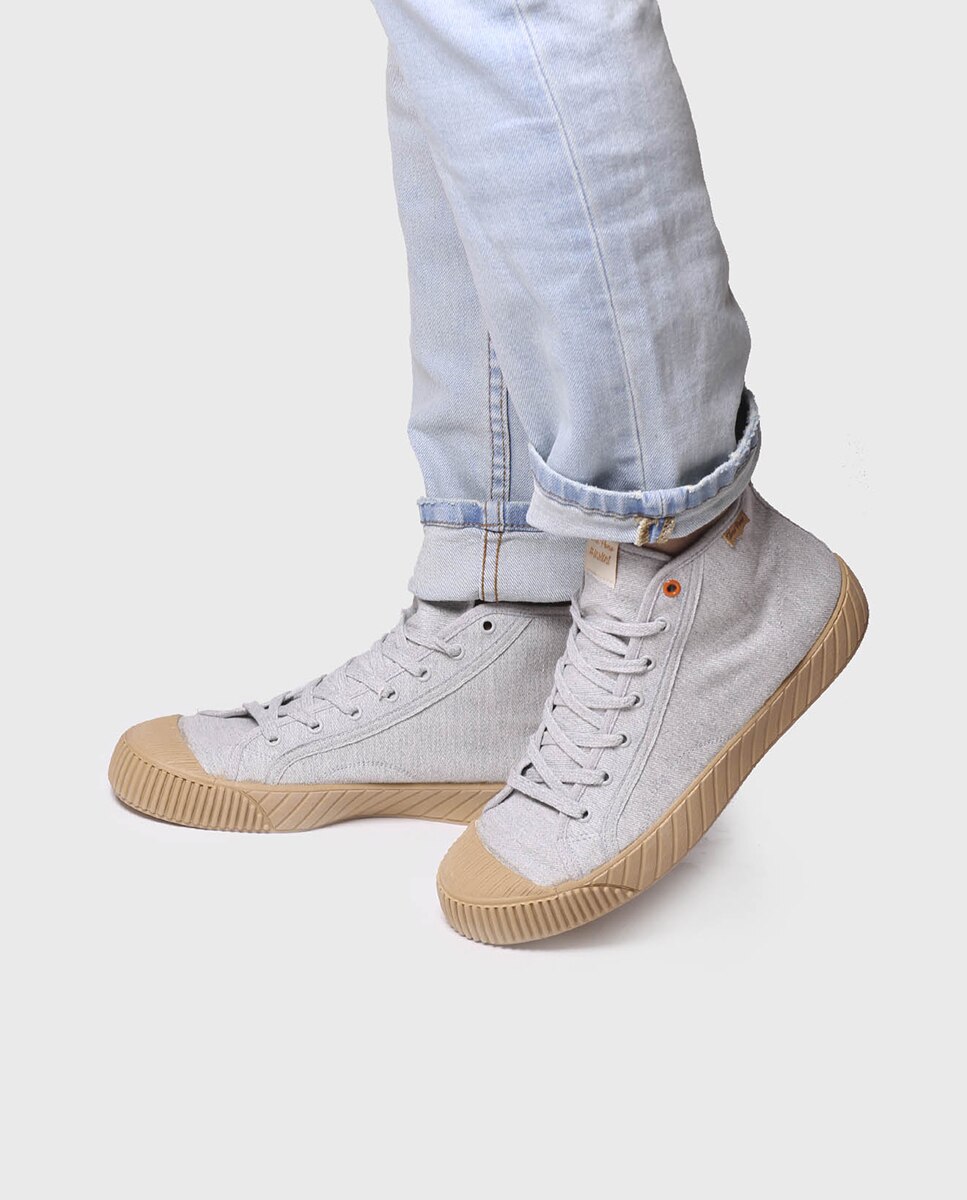 Zapatillas de lona de hombre de tonos lisos con cordones - Toni Pons - Gris Gris-4