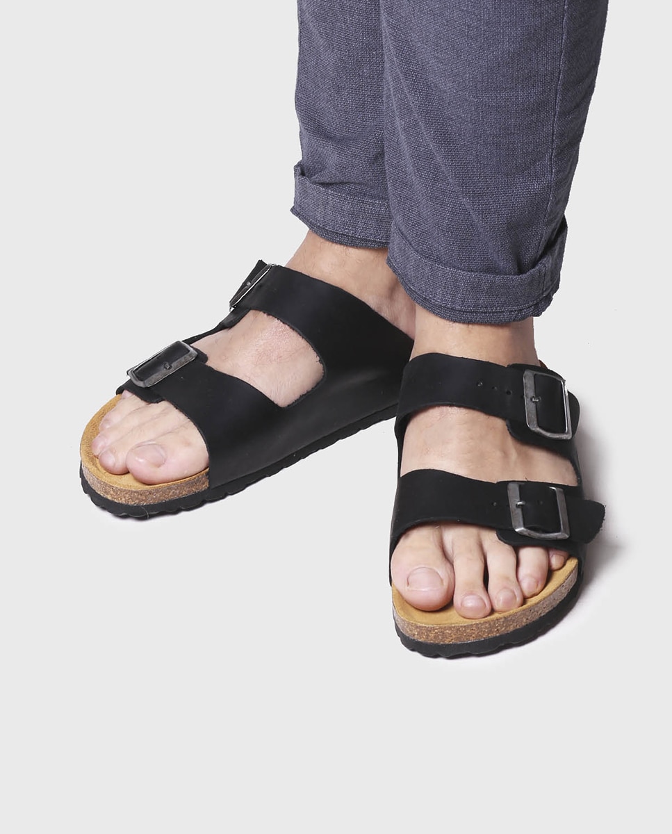 Imagen 4 de Sandalias de hombre de piel con hebillas - Toni Pons - Negro Negro