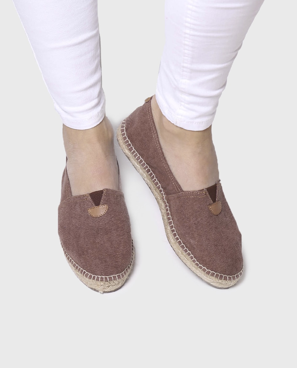 Alpargatas planas unisex de tejido en tonos lisos - Toni Pons - Granate Granate-2