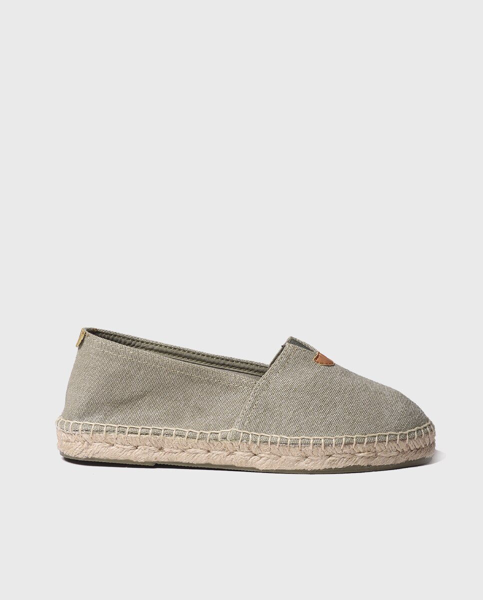 Alpargatas planas unisex de tejido en tonos lisos - Toni Pons - Kaki Kaki-1
