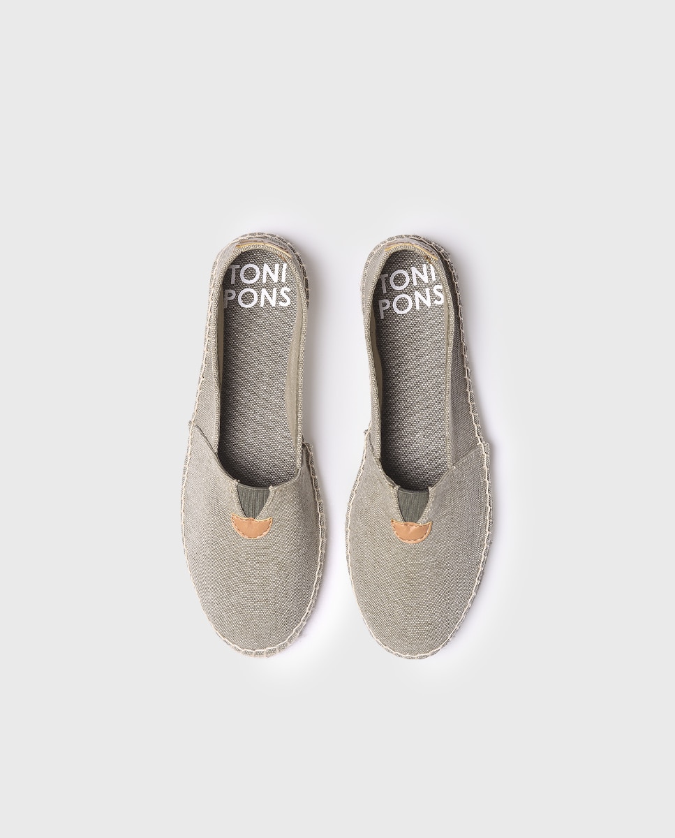 Alpargatas planas unisex de tejido en tonos lisos - Toni Pons - Kaki Kaki-3