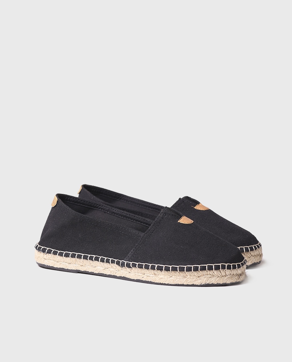 Alpargatas planas unisex de tejido en tonos lisos - Toni Pons - Negro Negro-4