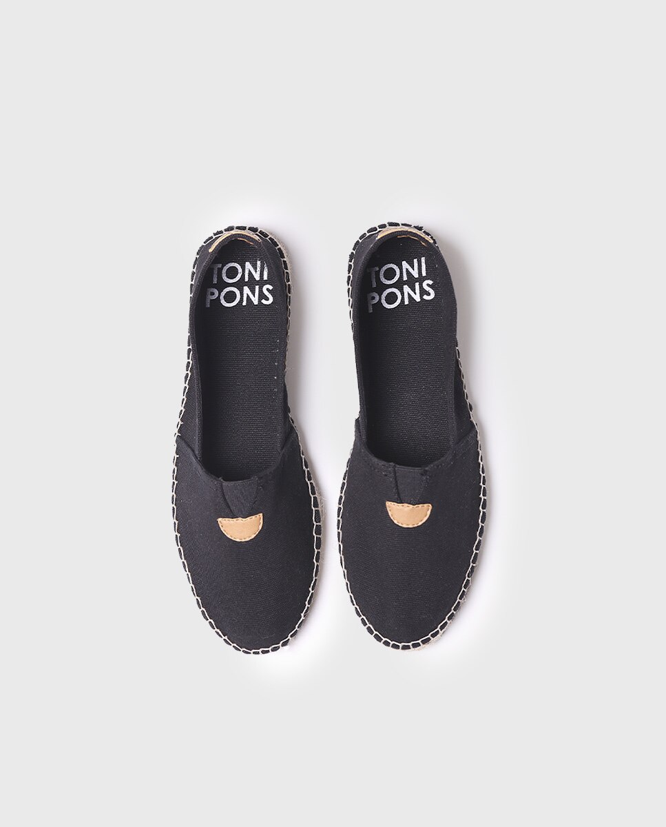Alpargatas planas unisex de tejido en tonos lisos - Toni Pons - Negro Negro-3