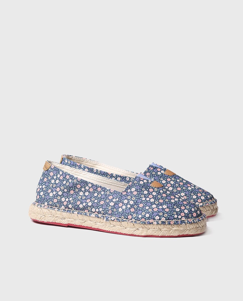 Alpargatas planas unisex de tejido de estampado floral - Toni Pons - Azul marino Azul marino-2