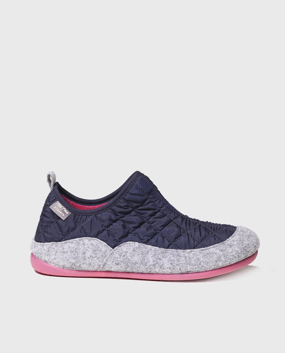 Zapatillas de casa cerradas de mujer de tejido acolchado - Toni Pons - Azul Azul-1