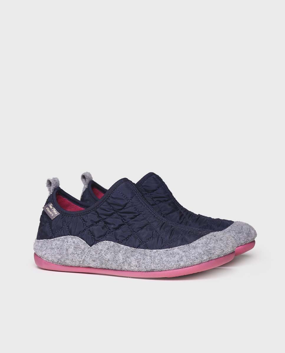 Zapatillas de casa cerradas de mujer de tejido acolchado - Toni Pons - Azul Azul-4