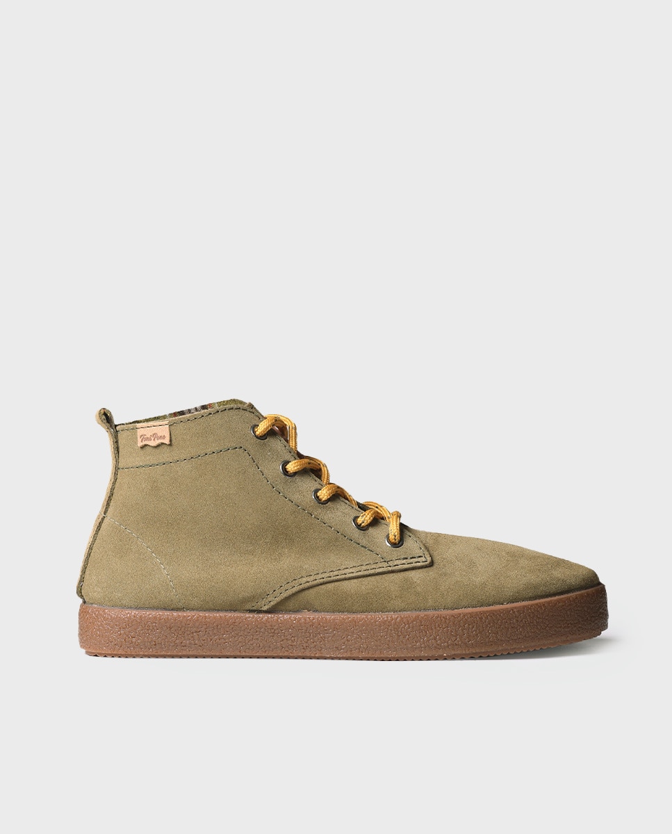 Botines de hombre de serraje con cordones - Toni Pons - Verde Verde-1