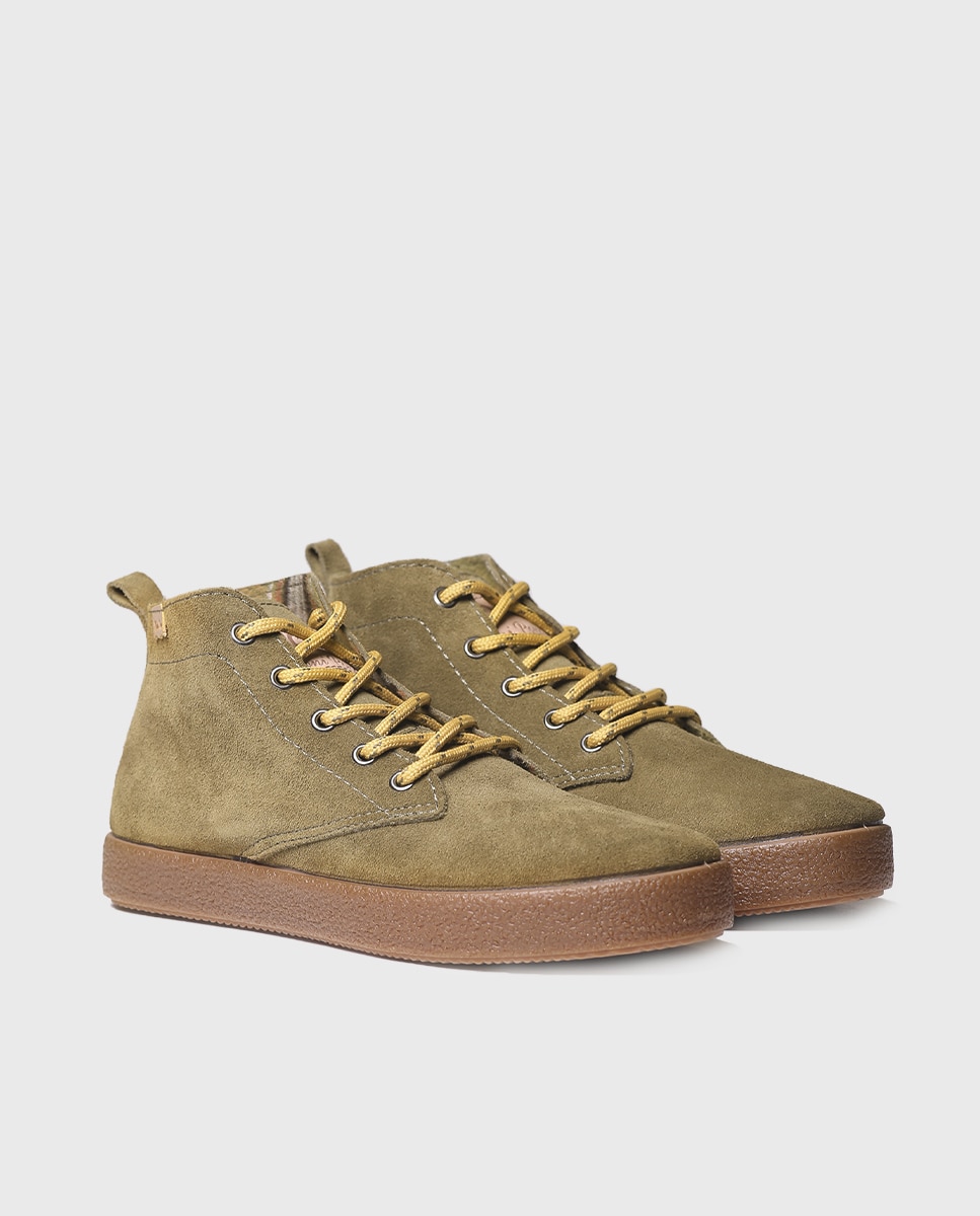 Botines de hombre de serraje con cordones - Toni Pons - Verde Verde-4