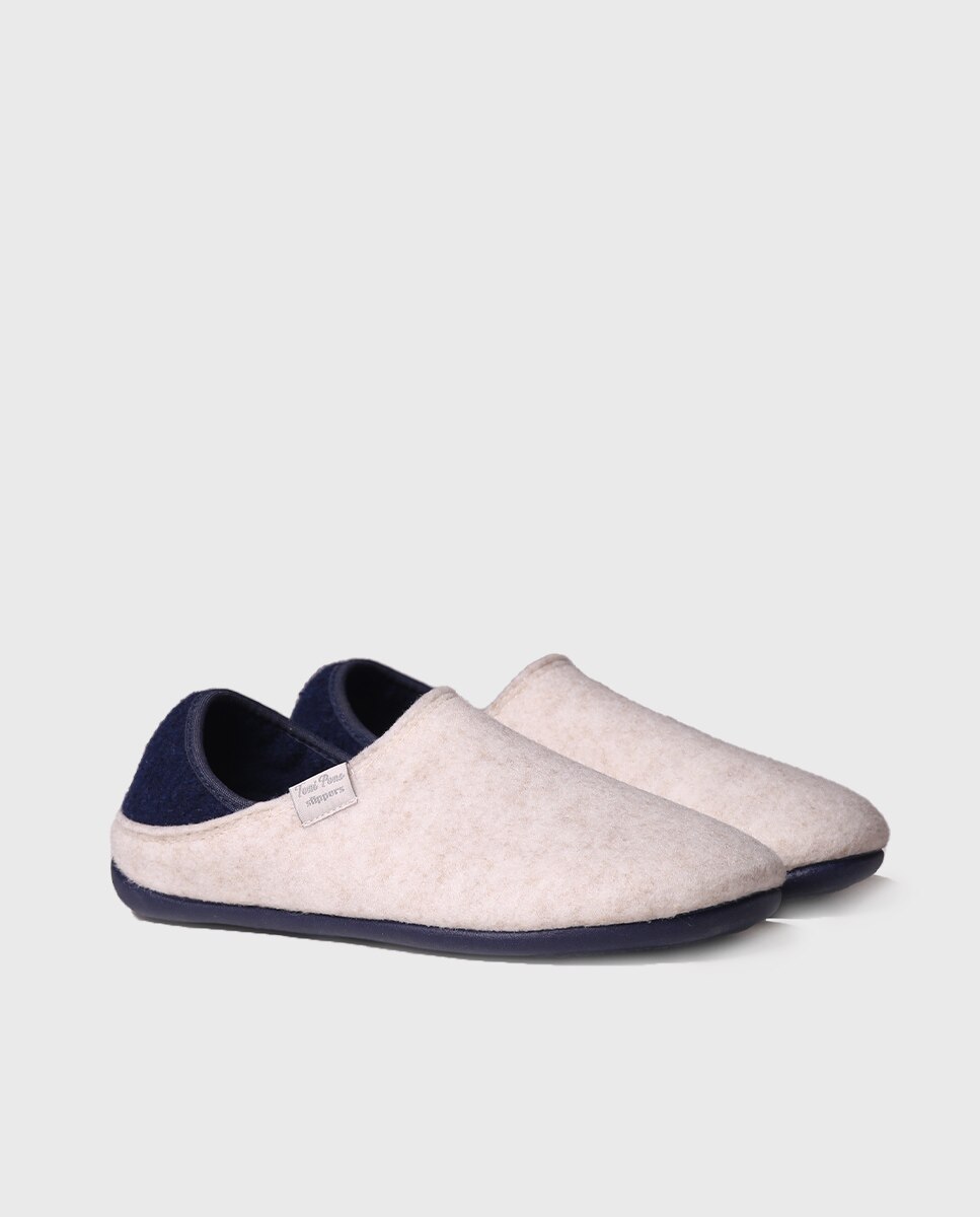Zapatillas de casa cerradas de mujer de fieltro reciclado en tonos lisos - Toni Pons - Crudo Crudo-2
