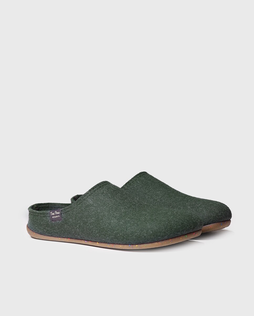 Zapatillas de casa de hombre de fieltro reciclado - Toni Pons - Kaki Kaki-2