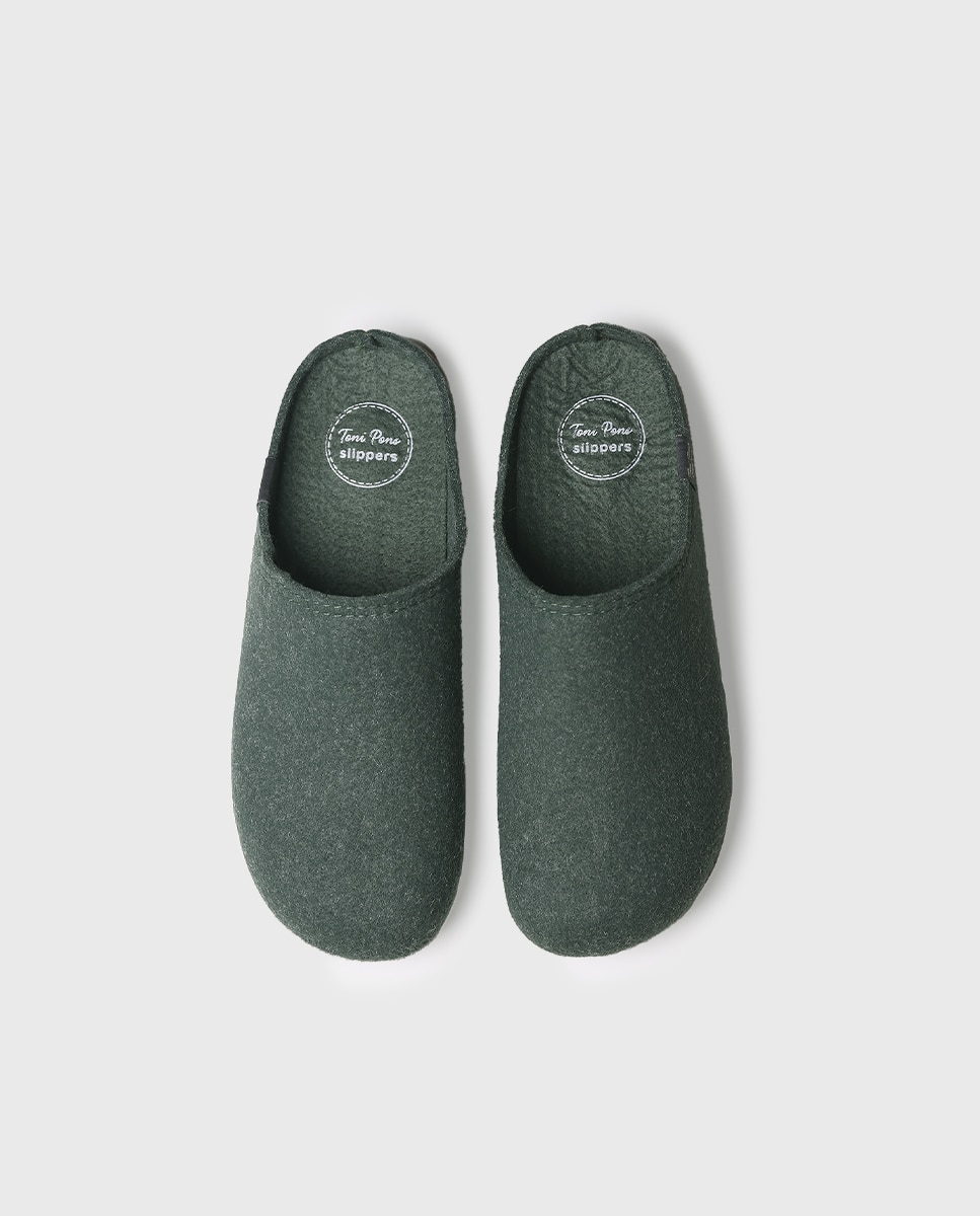Zapatillas de casa de hombre de fieltro reciclado - Toni Pons - Kaki Kaki-3