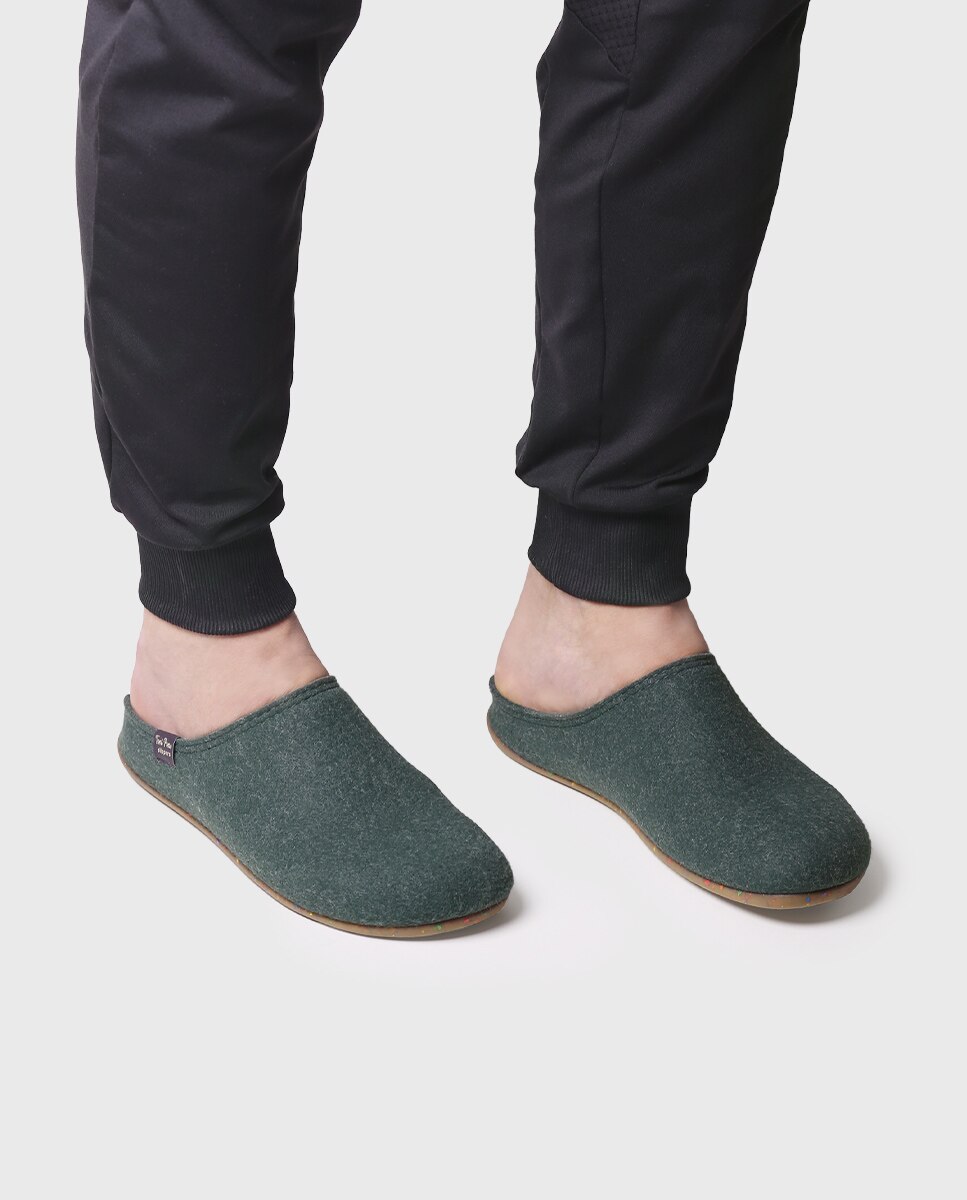 Zapatillas de casa de hombre de fieltro reciclado - Toni Pons - Kaki Kaki-4