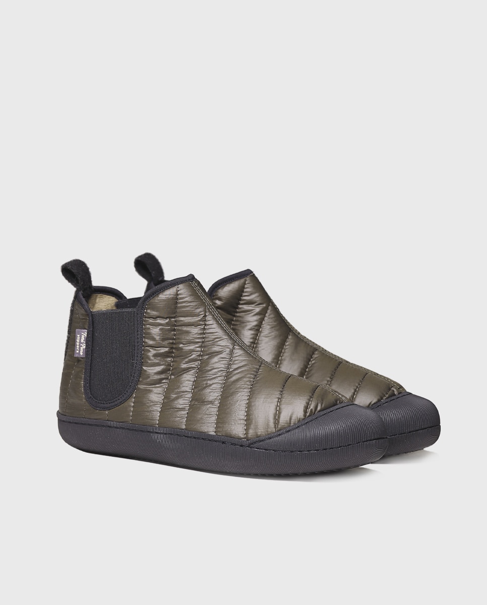 Imagen 2 de Zapatillas de casa de hombre de tejdo acolchado - Kaki Kaki