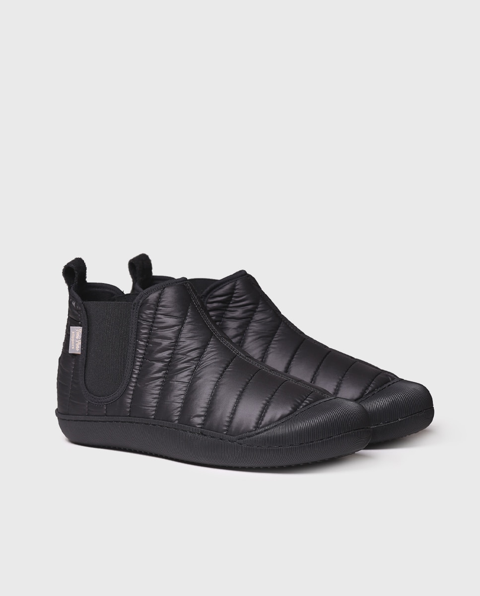 Imagen 4 de Zapatillas de casa de hombre de tejdo acolchado - Negro Negro