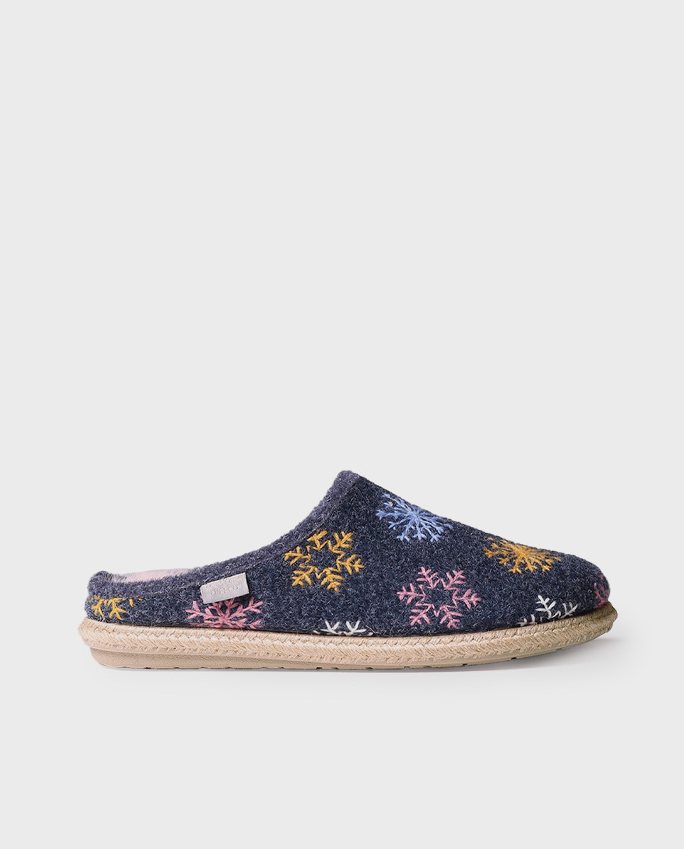 Imagen 1 de Zapatillas de casa cerradas de mujer con bordado - Toni Pons - Azul marino Azul marino