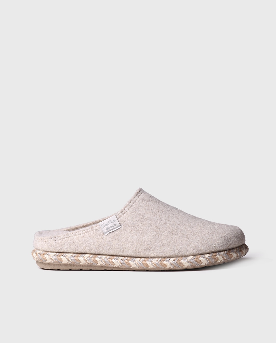 Zapatillas de casa abiertas de mujer de fieltro - Toni Pons - Crudo Crudo-1
