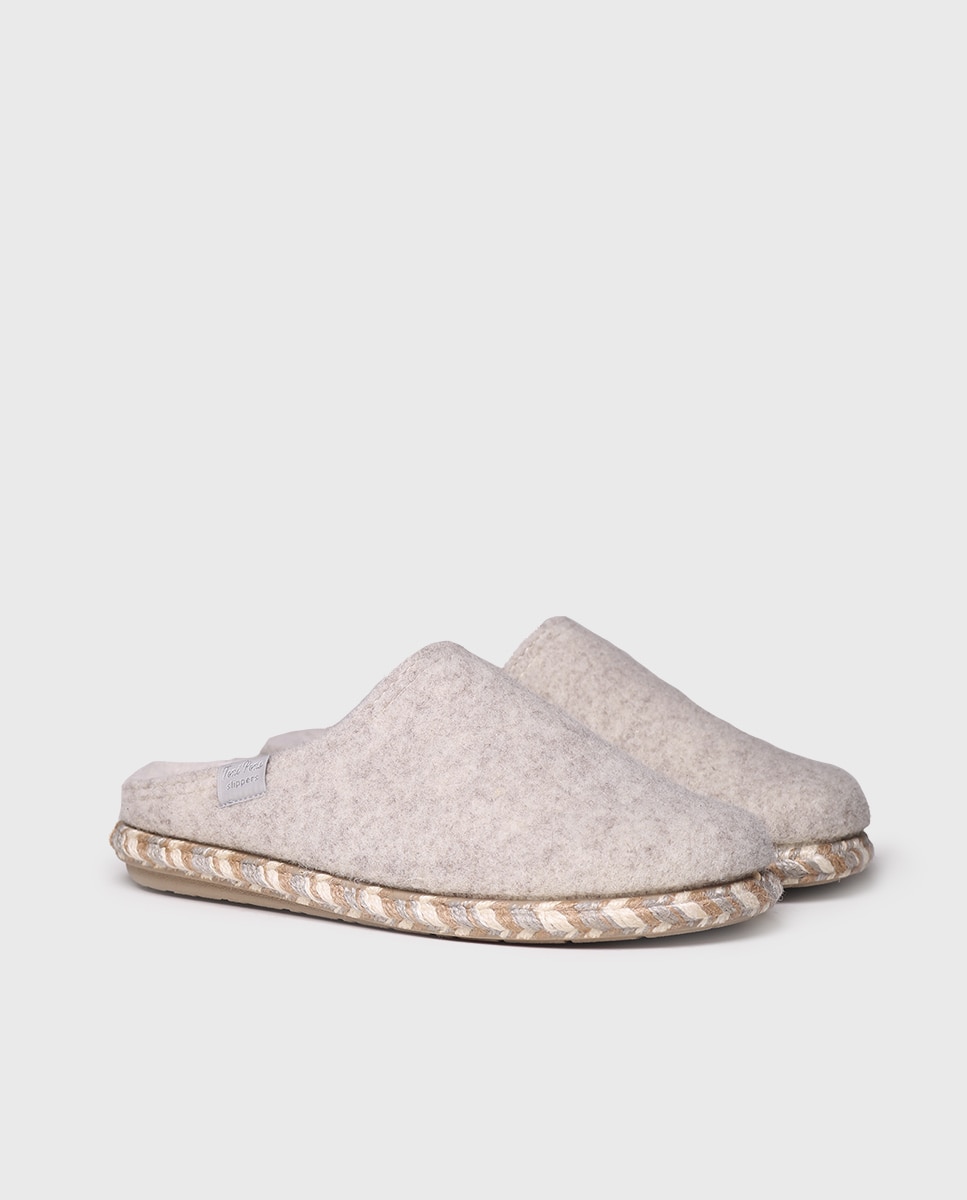 Zapatillas de casa abiertas de mujer de fieltro - Toni Pons - Crudo Crudo-2