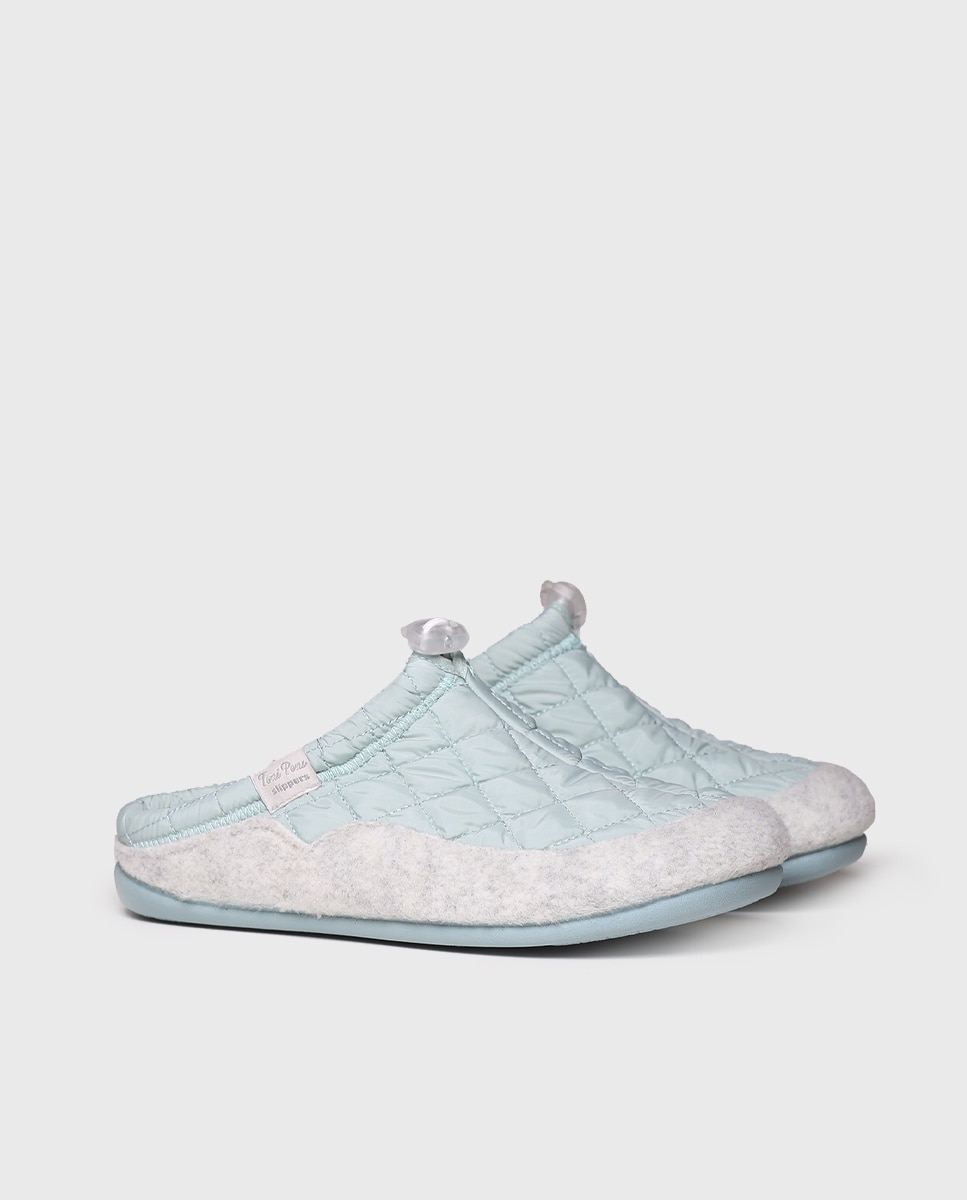 Zapatillas de casa cerradas de mujer de tejido acolchado - Toni Pons - Verde Agua Verde Agua-3