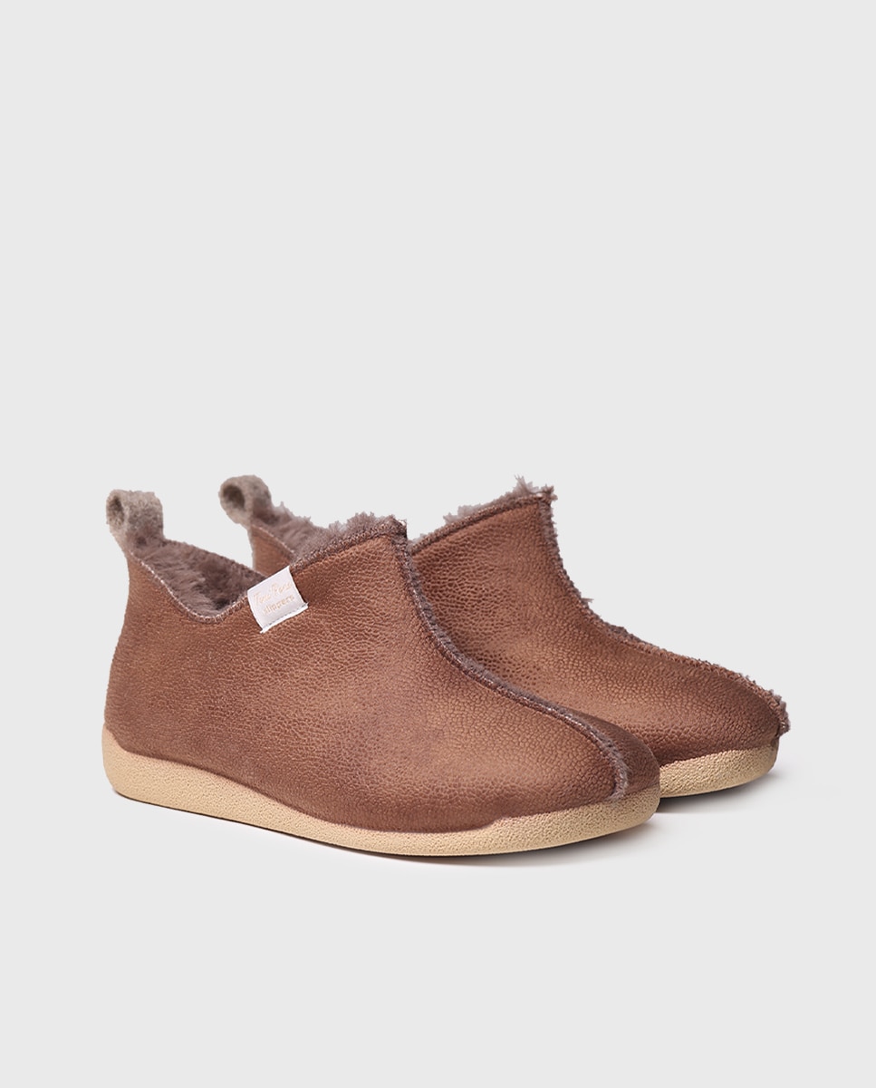 Zapatillas de casa cerradas de mujer tipo botín - Toni Pons - Marrón oscuro Marrón oscuro-4