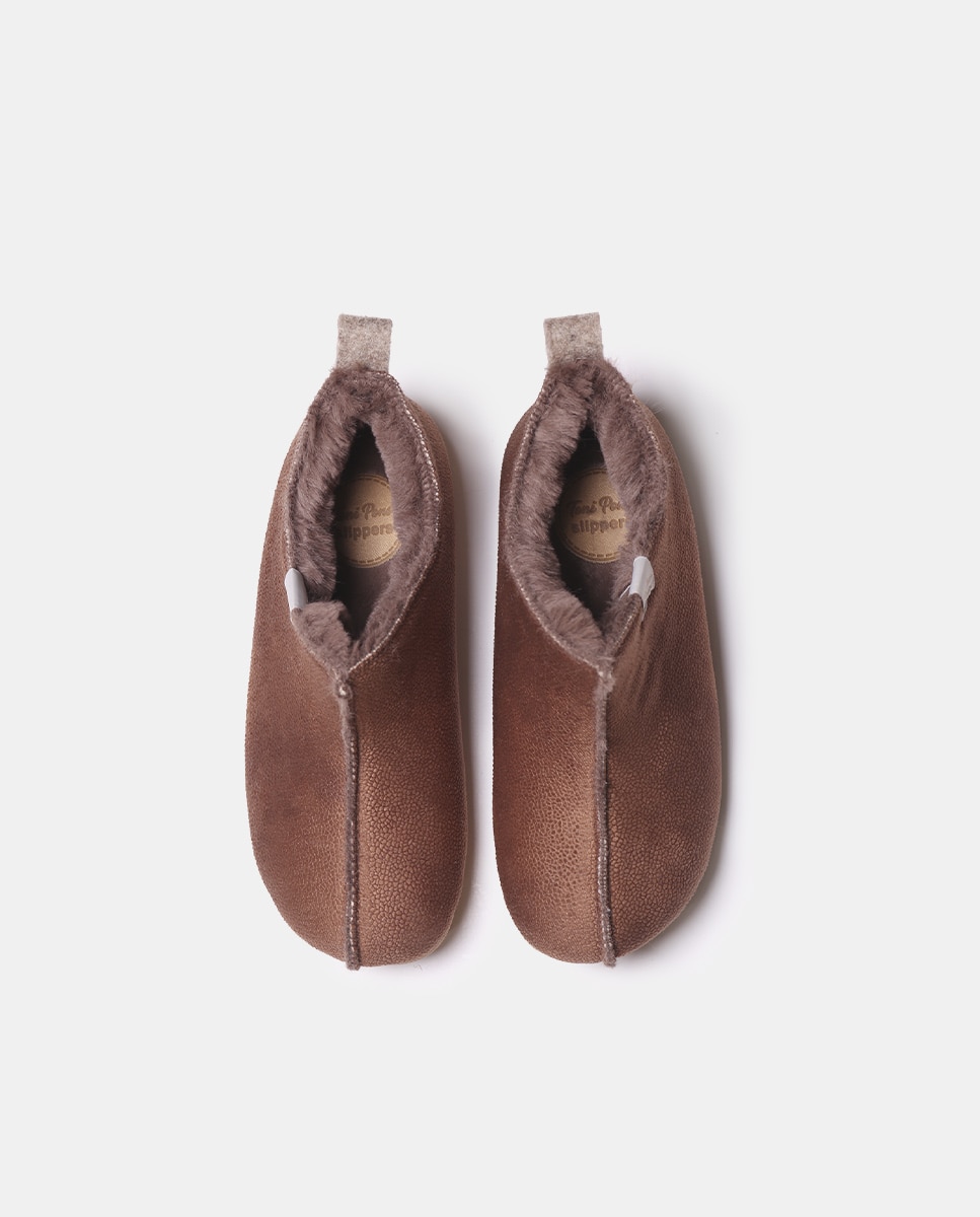 Zapatillas de casa cerradas de mujer tipo botín - Toni Pons - Marrón oscuro Marrón oscuro-3