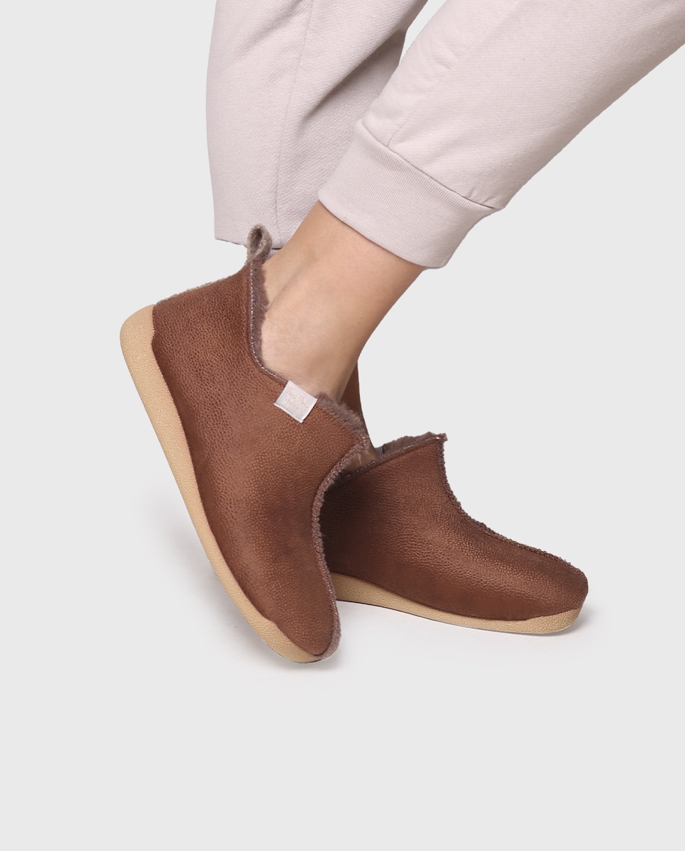 Zapatillas de casa cerradas de mujer tipo botín - Toni Pons - Marrón oscuro Marrón oscuro-2