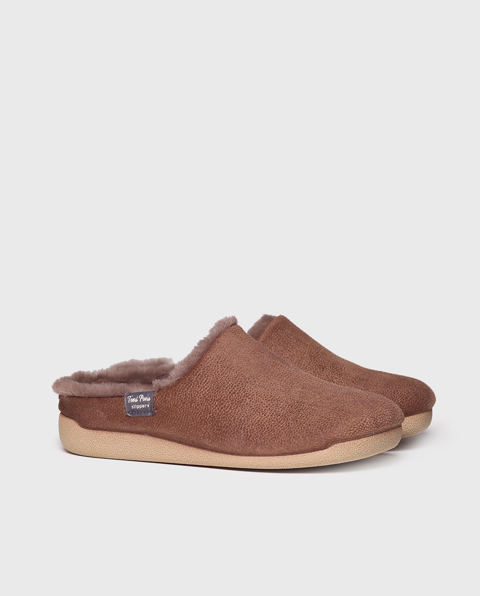 Zapatillas de casa cerradas de mujer tipo zueco - Toni Pons - Marrón oscuro Marrón oscuro-2