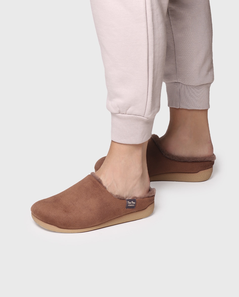 Zapatillas de casa cerradas de mujer tipo zueco - Toni Pons - Marrón oscuro Marrón oscuro-4