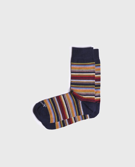 Imagen 0 de Calcetines de algodón de hombre de rayas