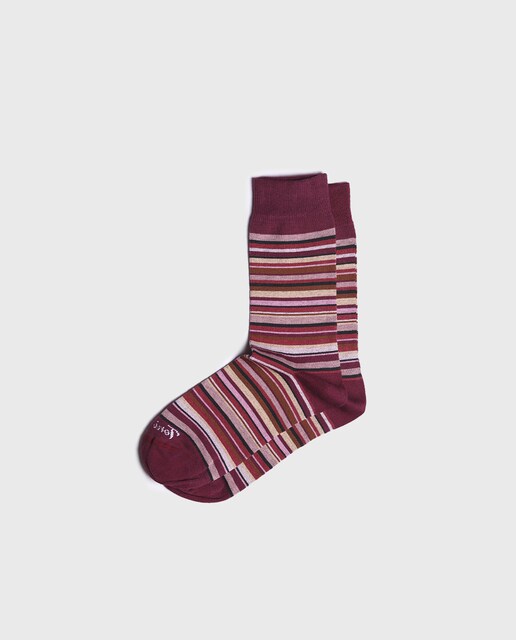 Imagen 0 de Calcetines de algodón de hombre de rayas