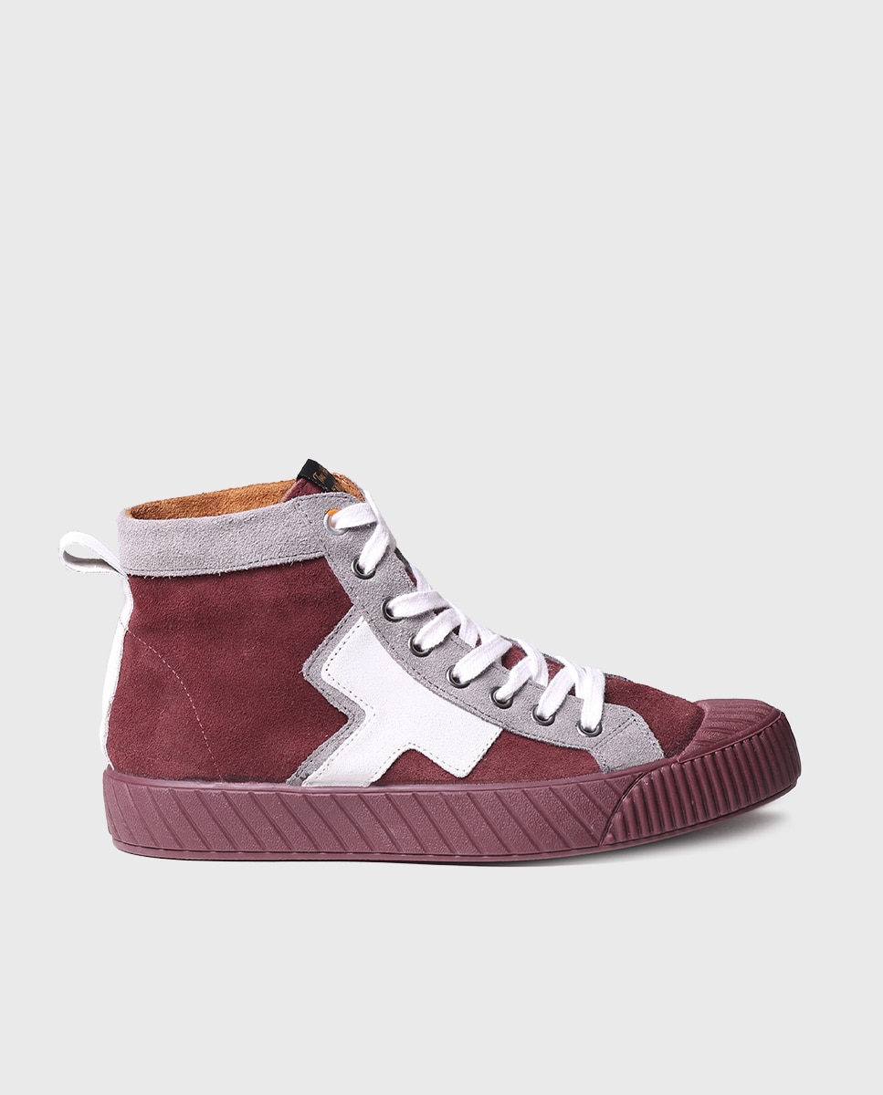 Zapatillas de serraje de mujer con cordones - Toni Pons - Burdeos Burdeos-1
